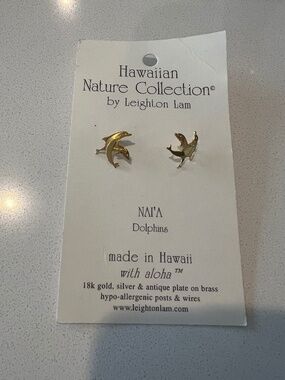 Leighton Lam Gold Dolphin Earrings